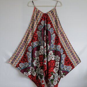 Sievergate Womens Multicolor V-Neck Asymmetrical Hem Floral Boho Dress S